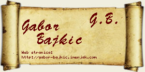 Gabor Bajkić vizit kartica